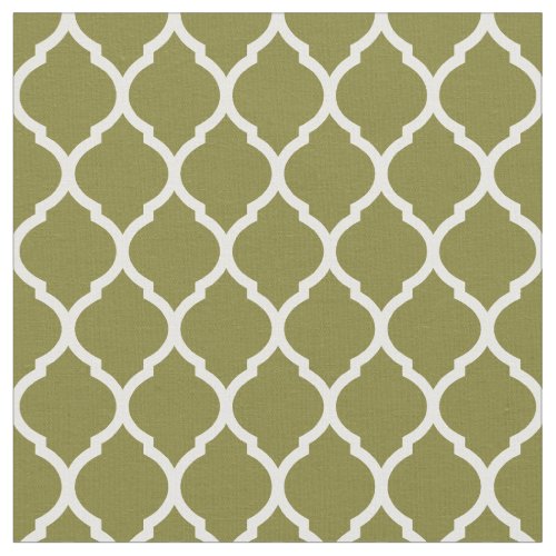 Olive Green Moroccan Quatrefoil Fabric