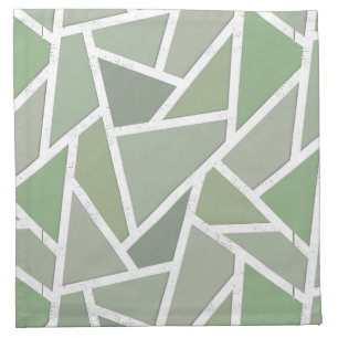 Olive green mosaic pattern cloth napkin