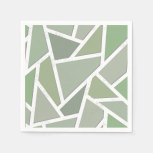 Olive green mosaic pattern napkins