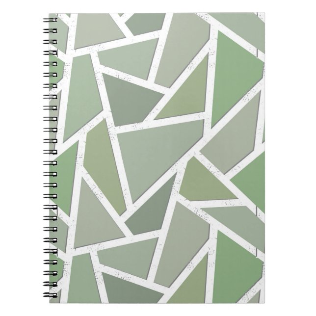 Olive green mosaic pattern notebook (Front)