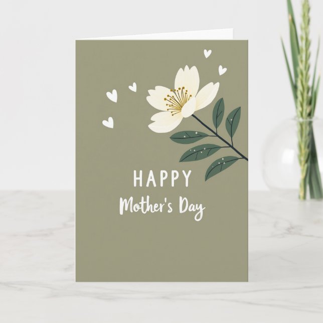 Olive Green Mothers Day Card (Front)