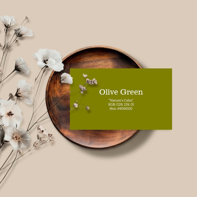 Olive Green | "Nature's Calm" Business Card (Creator Uploaded)