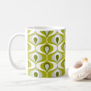 Olive Green Ogee oval Pattern  Coffee Mug