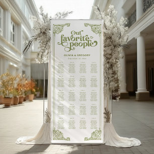 Olive Green Our Favorite People Seating Charts Retractable Banner