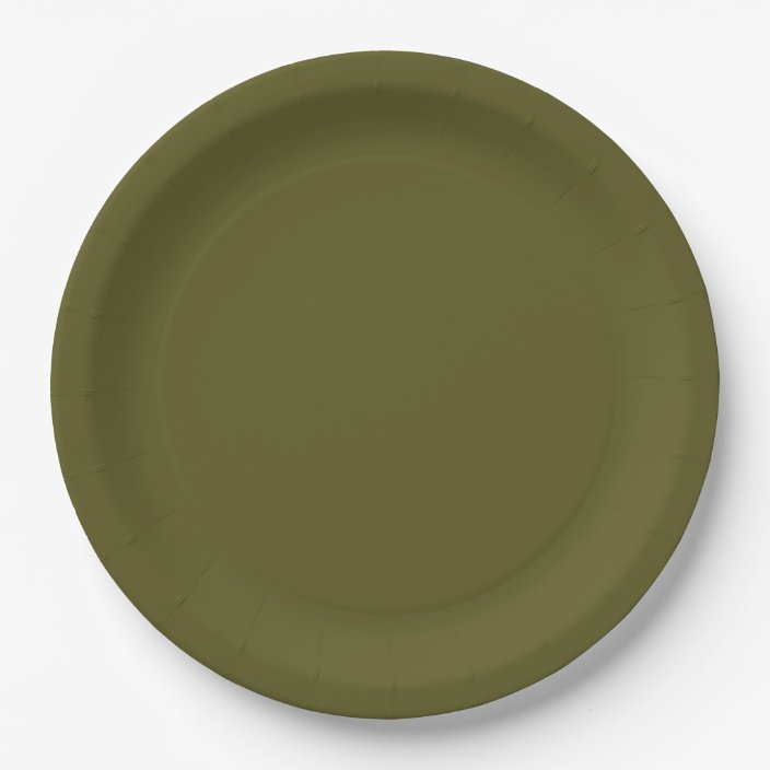 Olive green paper plate