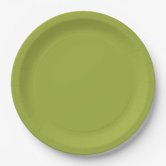 Olive Green Paper Plates (Front)