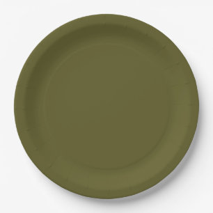 Olive green paper plates
