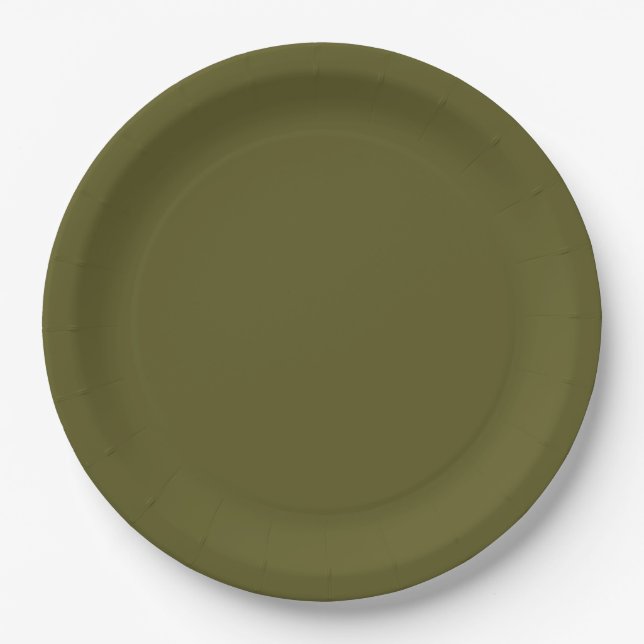 Olive green paper plates (Front)