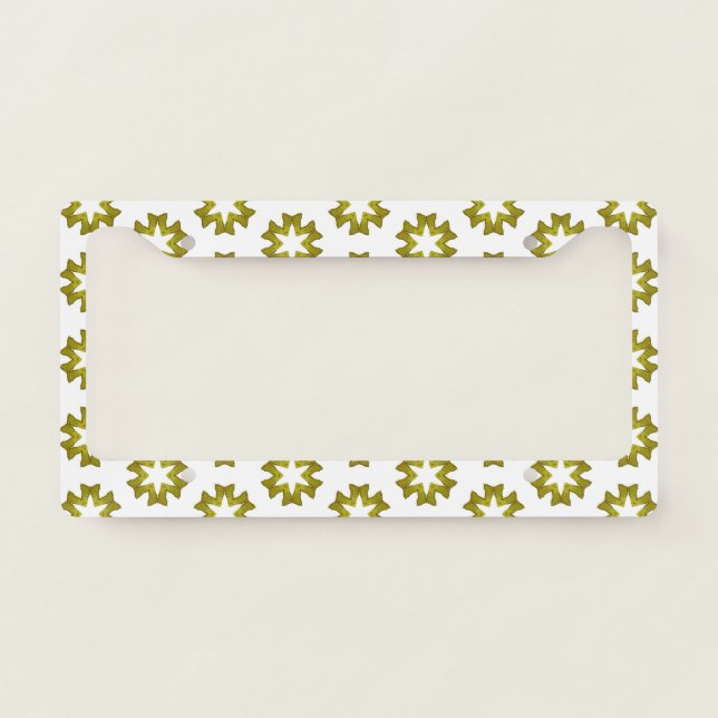 Olive Green Pattern License Plate Frame (Front)