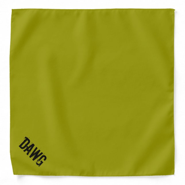 Olive Green Personalized Dog Bandana Dawg Add Name (Front)