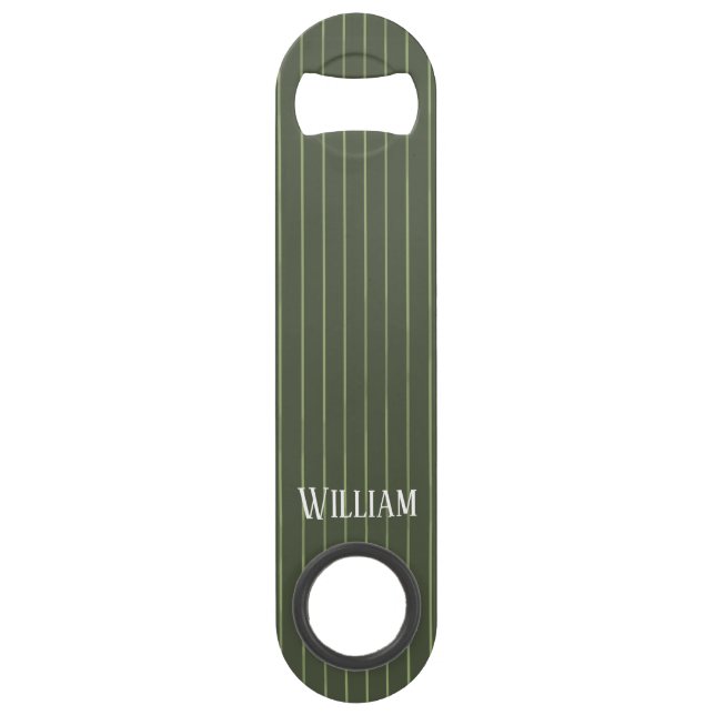Olive green pinstripes bar key (Front)