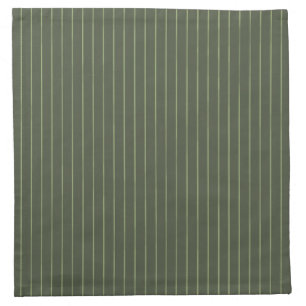 Olive green pinstripes cloth napkin