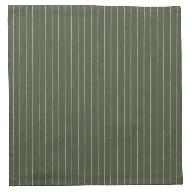 Olive green pinstripes cloth napkin (Front)