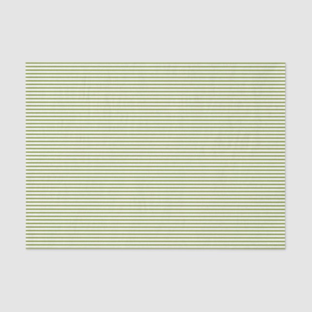 Olive Green Pinstripes Tissue Paper (Front)