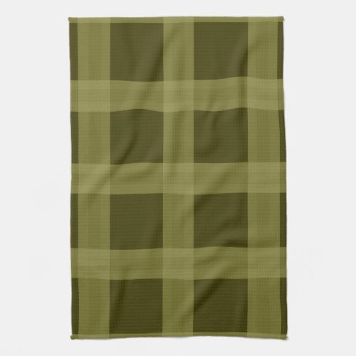 Olive Green Plaid Kitchen Towels