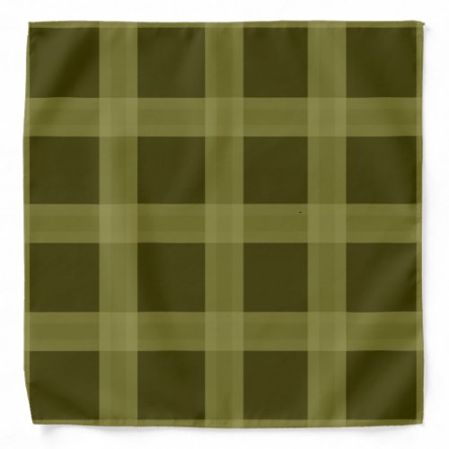 Olive Green Plaid Pattern Bandanna