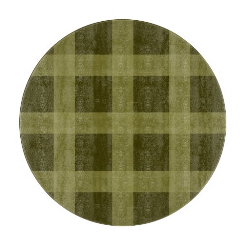 Olive Green Plaid Pattern  Cutting Board