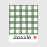 Olive green plaid pattern Natural Scrapbooking Sticker