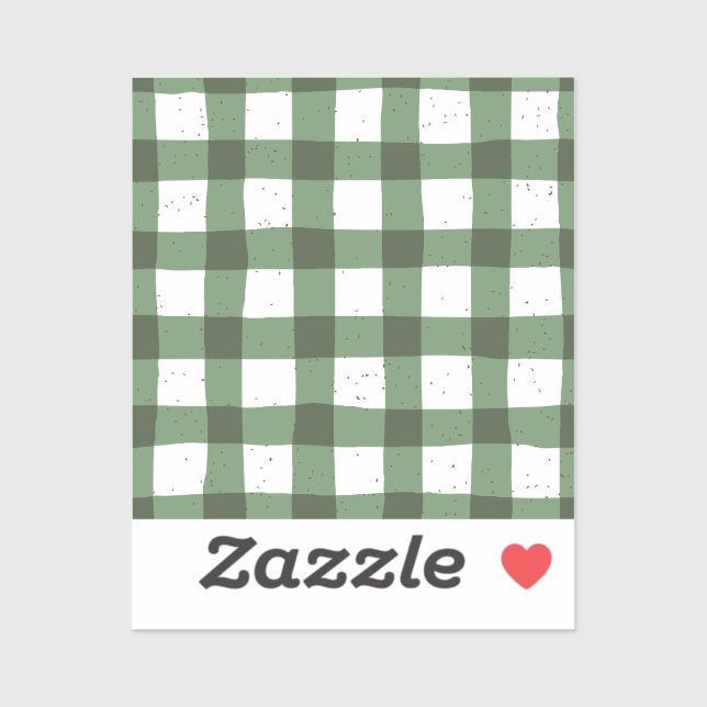 Olive green plaid pattern Natural Scrapbooking Sticker (Sheet)