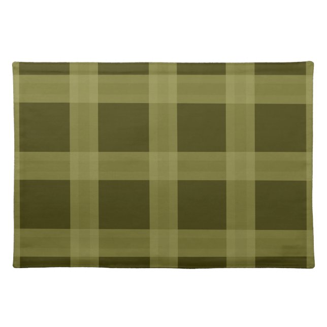 Olive Green Plaid Place Mat (Front)