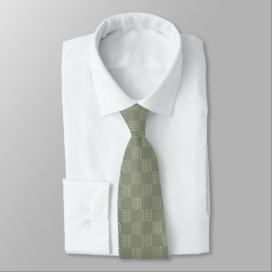 Olive Green Polka-Dot Neck Tie