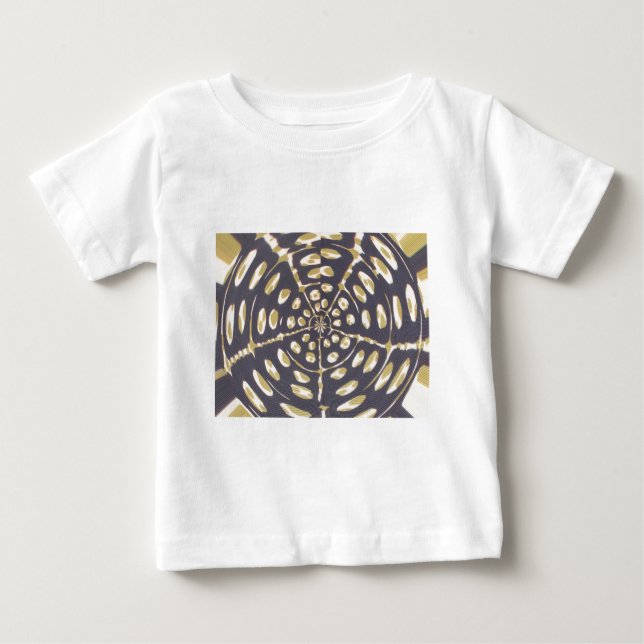 Olive Green Polka Dot Radial Pattern Art Print Baby T-Shirt (Front)