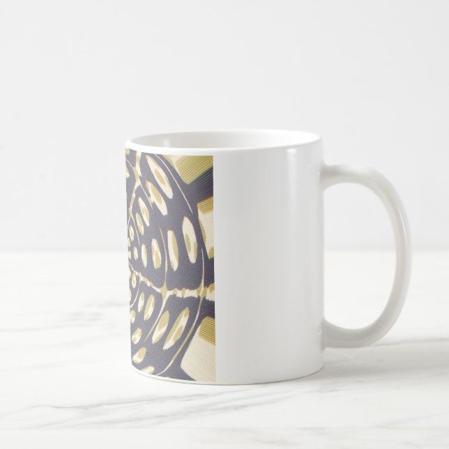 Olive Green Polka Dot Radial Pattern Art Print Coffee Mug (Right)