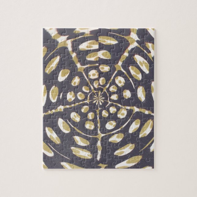 Olive Green Polka Dot Radial Pattern Art Print Jigsaw Puzzle (Vertical)