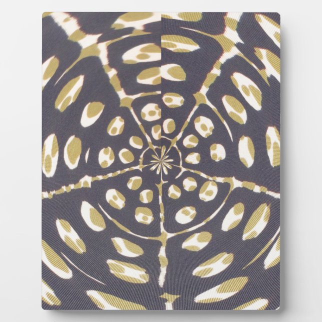 Olive Green Polka Dot Radial Pattern Art Print Plaque (Front)