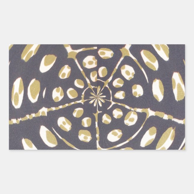 Olive Green Polka Dot Radial Pattern Art Print Rectangular Sticker (Front)