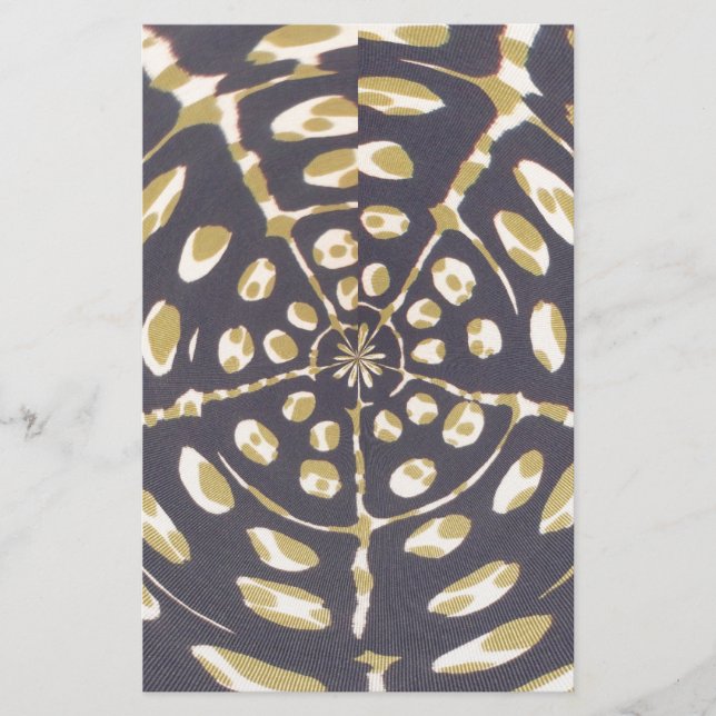 Olive Green Polka Dot Radial Pattern Art Print Stationery (Front)