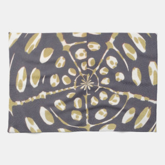 Olive Green Polka Dot Radial Pattern Art Print Towel