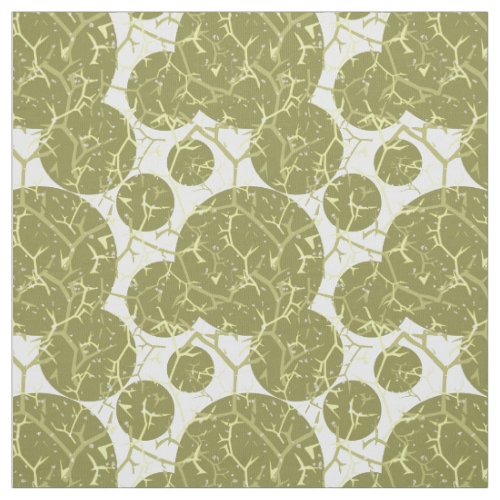 Olive Green Prickly Cactus Pattern Fabric