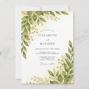 Olive Green Pristine Spring Wedding Invitation