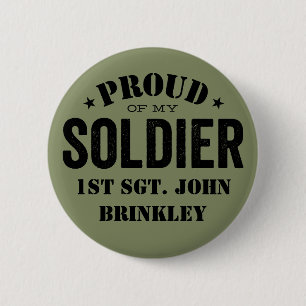 Olive Green Proud of my Army SOLDIER with Name Button