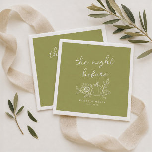 Olive Green Pumpkin Rehearsal Dinner Napkins