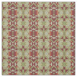 Olive Green Red Orange Ochre Brown Ethnic Look Fabric