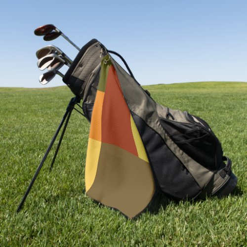 Olive Green Red Orange Yellow Color Block Golf Towel