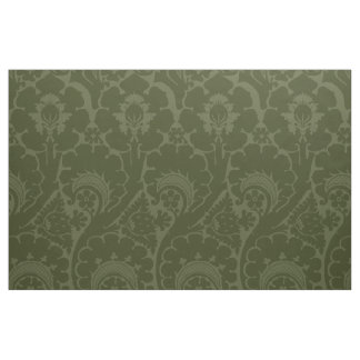 Olive Green Renaissance Floral Fabric