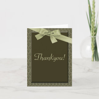Olive Green Ribbon - Thankyou Cards