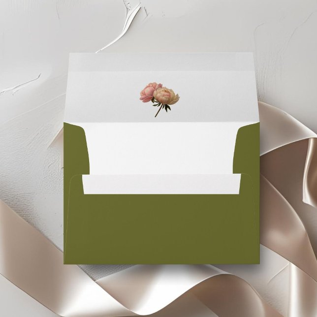 Olive Green & Rose Wedding Envelope (Creator Uploaded)