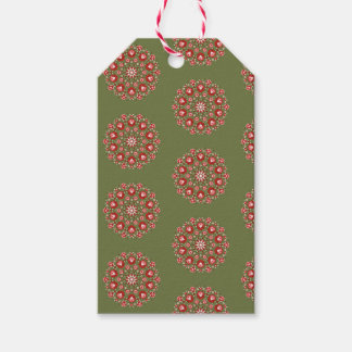 Olive green rosemaling gift tags