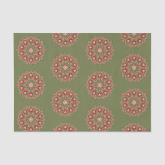 Olive green rosemaling  tissue paper