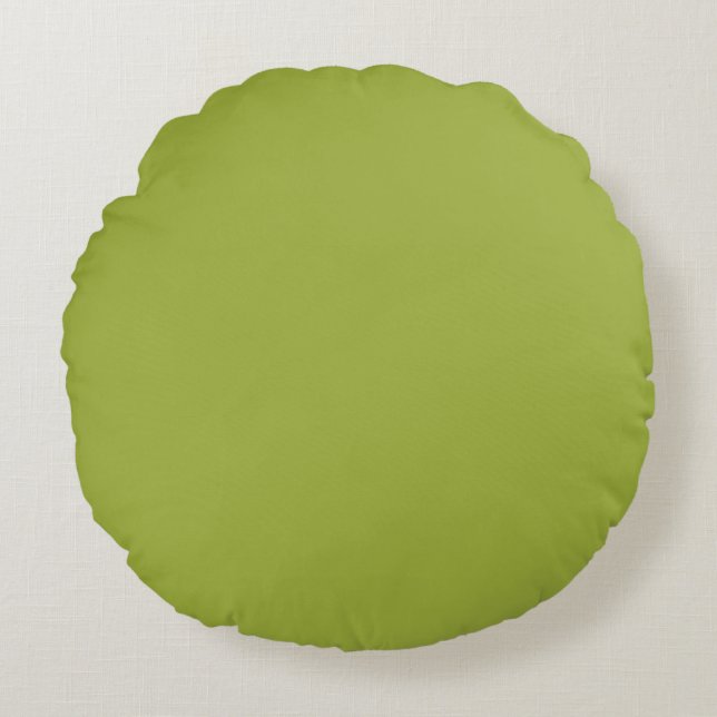 Olive Green Round Pillow (Front)
