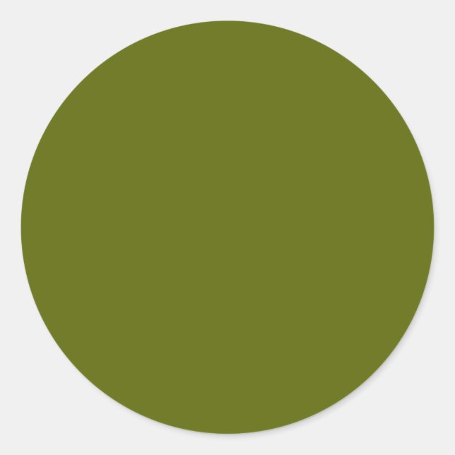 Olive Green Round Sticker (Front)