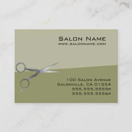 Customizable Olive Green Salon Business and Punch Cards Business Card
