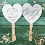 Olive Green Script Wedding Program Heart Hand Fan<br><div class="desc">This stylish wedding program can be personalised with your special wedding day information featuring chic modern typography. Designed by Thisisnotme©</div>