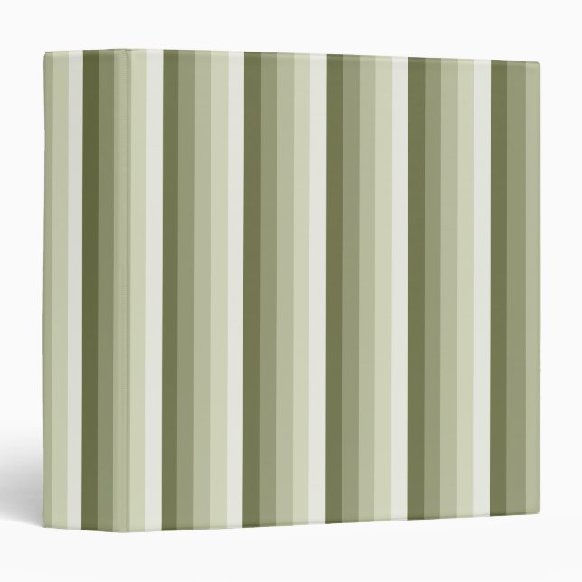 Olive green shadow stripes 3 ring binder (Front/Spine)