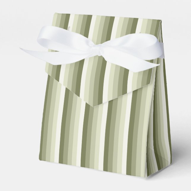 Olive green shadow stripes favor boxes (Front Side)