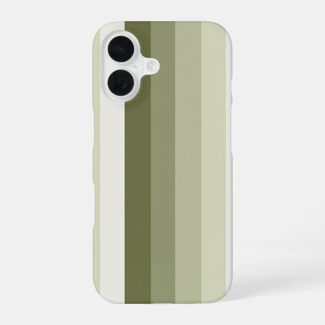 Olive green shadow stripes iphone case (Back)
